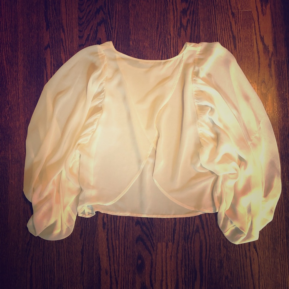 Off white flowing sleeves open back